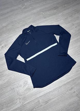 Утеплена оригінальна кофта лонгслів блискавка 1/4 nike dri-fit academy 21 drill розмір м