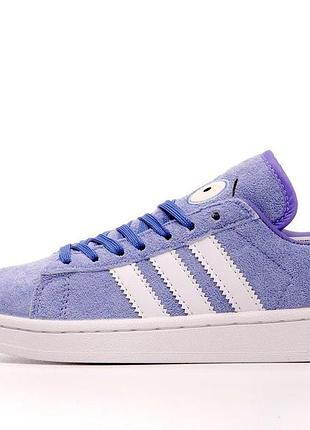 Фиолетовые замшевые кроссовки унисекс adidas campus south park violet white x адидас кампус 40