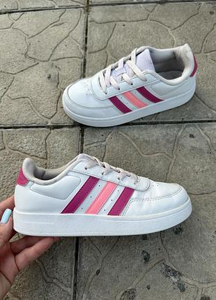Кожаные базовые белые кроссовки кросівки оригинал adidas 33p