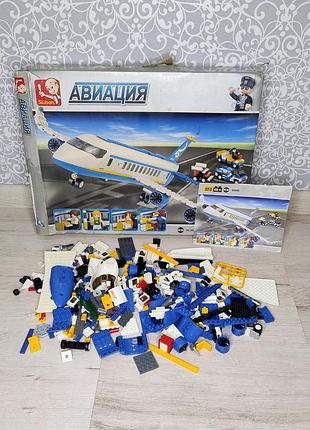 Детский конструктор самолет sluban авиация m38-b0366 (неполный набор, на детали/декор)
