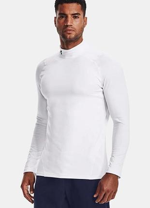 Технологічний чоловічий термолонгслів under armour coldgear ® mock compression білий компресійний термокофта l xl