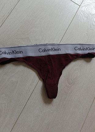 Бордові трусики базові стрінги котонові бікіні спортивні танга calvin klein s m c м 8 1 36 38 44 46