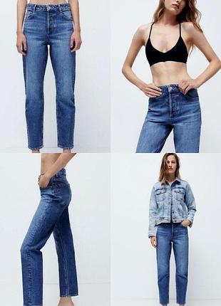 Синие джинсы mom zara • зара мом