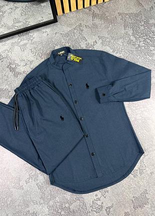 Чоловічий літній костюм polo ralph lauren — сорочка + штани
