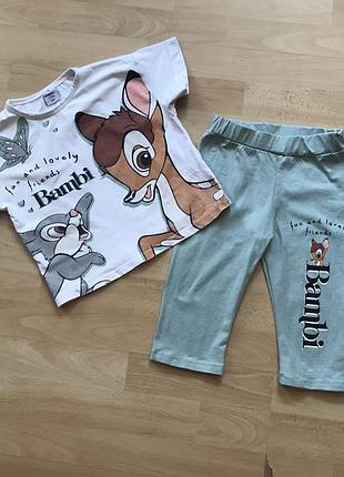 Комплект літній bambi футболка та лосини/капрі) на дівчинку