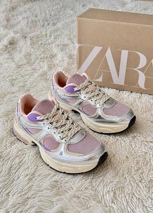 Кросівки для дівчинки рожеві стальні сірі zara