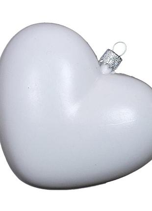 Пластиковый медальон для декора "сердце" zdp-heart 7 см, белый