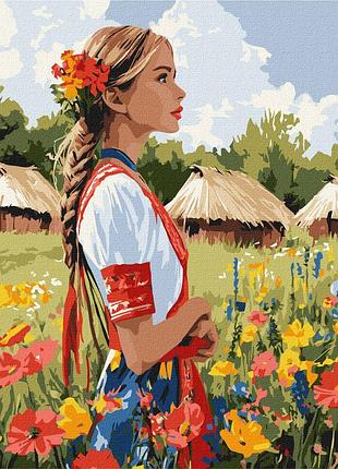 Картина по номерам "красивая украинка" kho8485, 30х40 см