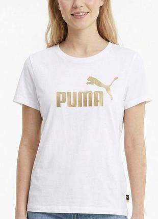 Жіноча футболка puma з золотистим логотипом l/xl