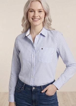 Жіноча сорочка tommy hilfiger jeans, смугаста, розмір m (оригінал)