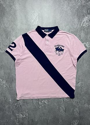 90x vintage винтажная футболка поло polo ralph lauren #2 поло ральф лаурен big pony chief keef чиф киф size xl размер хл