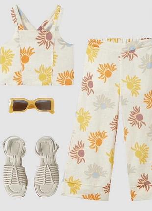 Супер стильний і зручний лляний костюм: топ і кюлоти zara.