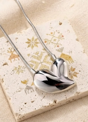 Ланцюжок з масивним серцем нержавіюча сталь stainless steel