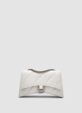 💎 balenciaga crush small chain bag quilted in white\silver