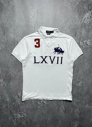 Vintage винтажная футболка поло polo ralph lauren #3 поло ральф лаурен  big pony chief keef чиф киф size m размер м