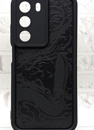 Чехол shock case print для телефона realme c71 (rmx5303) бампер силиконовый рисунок черный дракон