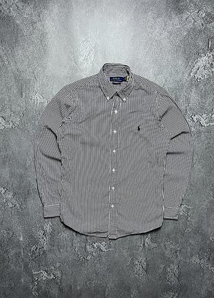 Vintage винтажная рубашка polo ralph lauren поло ральф лаурен big pony striped в полоску size s размер с