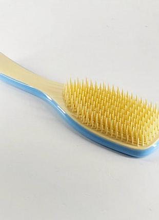 Щітка для волосся hair comb wet detangling hair brush blue-yellow