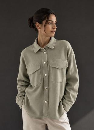 Куртка-сорочка шакет shein кольору хакі oversize, розмір m (підійде на s/m)