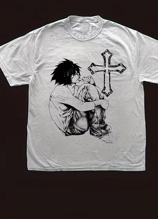 Оверсайз футболка "l / death note"