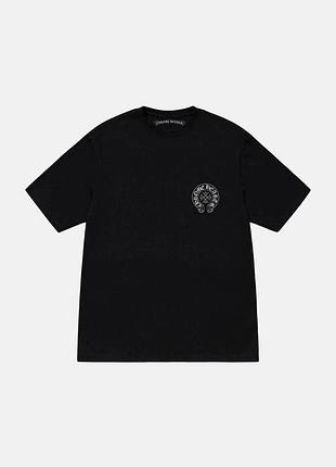 Чоловіча футболка chrome hearts logo чорна унісекс хром хартс