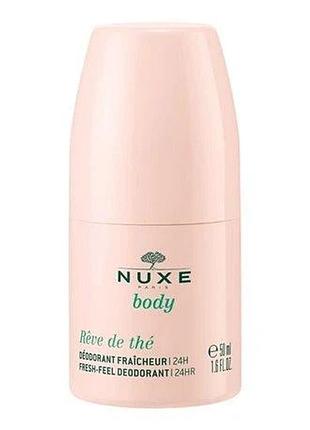 Кульковий дезодорант освижаючий чайна мечта nuxe reve de the fresh-feel deodorant 24-hour 50мл