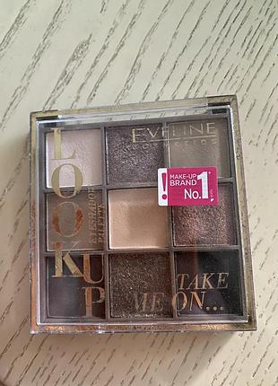 Палетка тіней для повік eveline cosmetics look up eyeshadow palette take me on ( + румʼяна)
