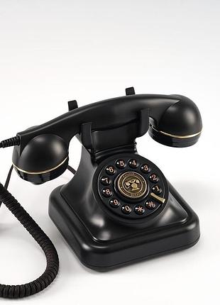 Стационарный ретро-телефон retro moda vintage desk phone кнопочный черный