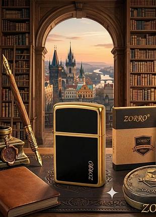 Запальничка бензинова zorro black and gold