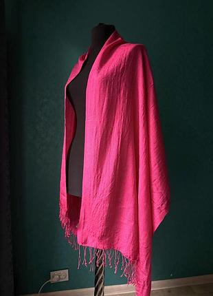 Шовковий палантин tie rack london (50% шовк, 50% вовна) яскрава фуксія