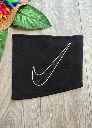 Черный флисовый баф nike fleece neckwarmer 2.0 с вышитым белым логотипом swoosh размер one size