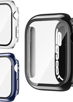 Чехол recoppa 3 x apple watch 7 с защитным стеклом для экрана 41 мм, совместимый с apple watch series 7