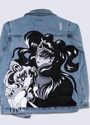 Унікальна джинсова аніме куртка sailor moon. джинсовка