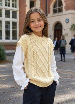 Детский вязаный свитер -блуза школа на девочку 9-10 лет primark