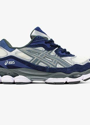 Біло-сині кросівки asics gel nyc white blue х асікс 43