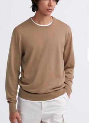 Джемпер з вовни колір капучіно uniqlo