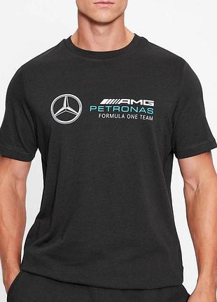 Мужская футболка puma mercedes amg черная унисекс пума
