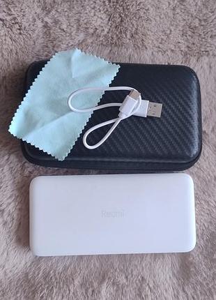 Павербанк xiaomi redmi power bank 20000 mah + чехол и кабель.