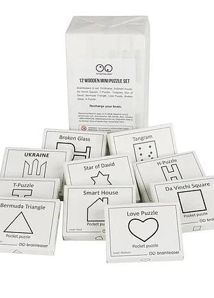 Набір дерев'яних головоломок "wooden mini puzzle set" заморочка 12en