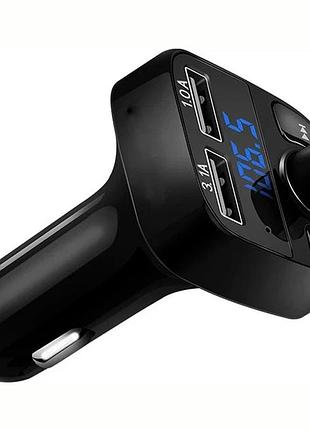 Автомобильный fm трансмиттер bluetooth x8 с usb зарядкой 3.1a, беспроводной авто модулятор mp3, handsfree гарнитура в прикуривател