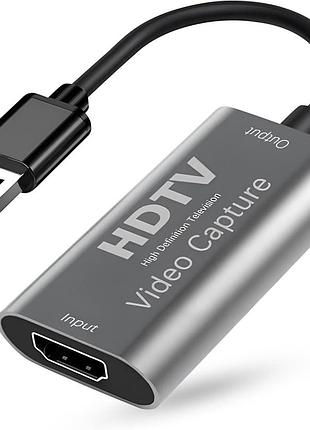 Карта видеозахвата внешняя hdtv video capture hdmi – usb 3.0 (адаптер для стримов, запись игр с ps4/ps5/xbox/switch, подключая