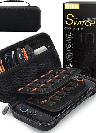 Жорсткий захисний чохол tixlux tx315 hard pouch для nintendo switch 2, протиударний дорожній кейс ева куб