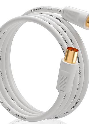 Кабель телевизионный коаксиальный reliagint rl-3c2v-mf-3m-wht (антенный удлинитель папама, 3 метра, белый)