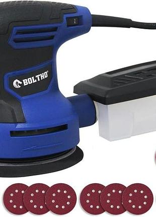 Ексцентрикова шліфмашина boltho random orbital sander 125мм / 350w, орбітальна шліфувальна машина з регулюванням обертів