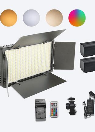 Прямоугольная led лампа u800+ rgb на аккумуляторах 4400 mah и пультом (3200-5600k)