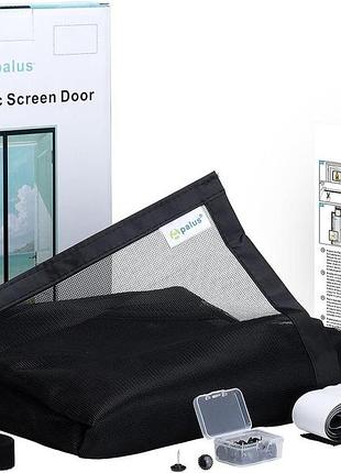 Магнітна антимоскітна сітка на двері apalus magnetic screen door bf004, захисна сітка від комах на магнітах чорна