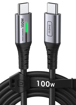 Кабель usb-c - usb-c iniu di-d5cc swooshcord+ hyperfast 100w швидка зарядка type-c