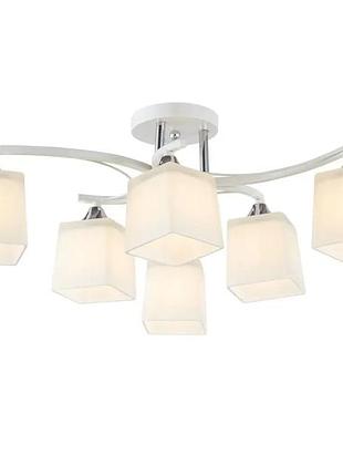 Люстра стельова на 6 лампочки 6369/6 white+chrome
