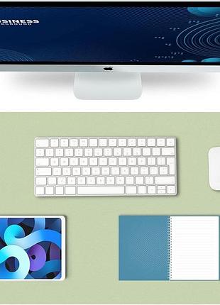 Настільний килимок для столу knodel desk mat 40х80 см оливковий (blotterlightgreen) великий захисний коврик для миши та клавіатури