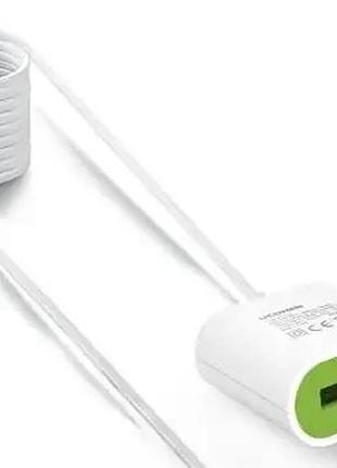 Мережевий usb-адаптер подовжувач ucomen 2-way usb-adapter (набір 2 шт., кабель 1.5м, usb-a + usb-c, вилка uk)